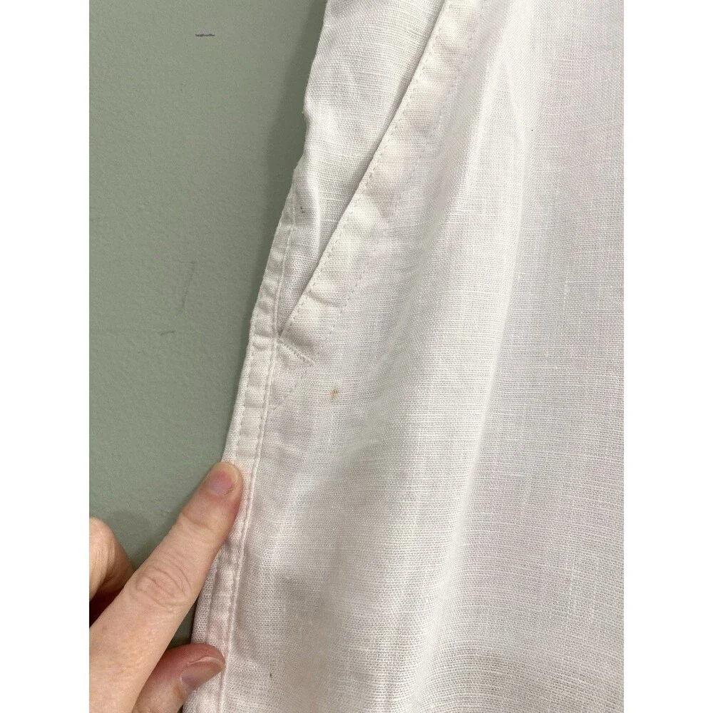 Bruno 100% Linen Pants Lightweight Pull On Drawstring Mens XL White Beach Resort